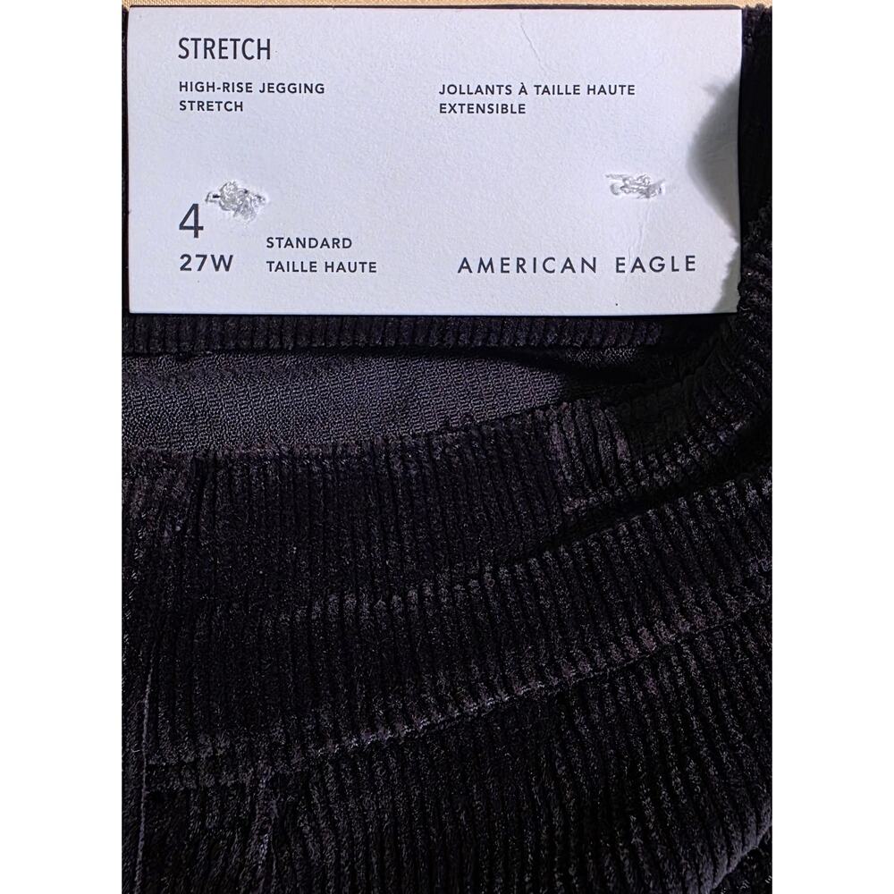 American Eagle Corduroy Pants Women 4/27W Charcoal High Rise Jegging NWT - Picture 4 of 6